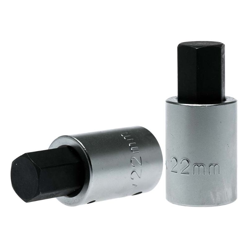 Teng 3/4in Drive Hex Bit Socket 22mm with a satin finish, perfect for automotive and heavy-duty applications.