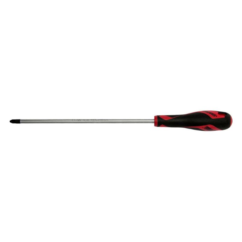 Teng MD TT-MV+ Screwdriver PZ#2 x 200mm with PLUS steel, ergonomic handle, and phosphated tip for optimal torque and grip.