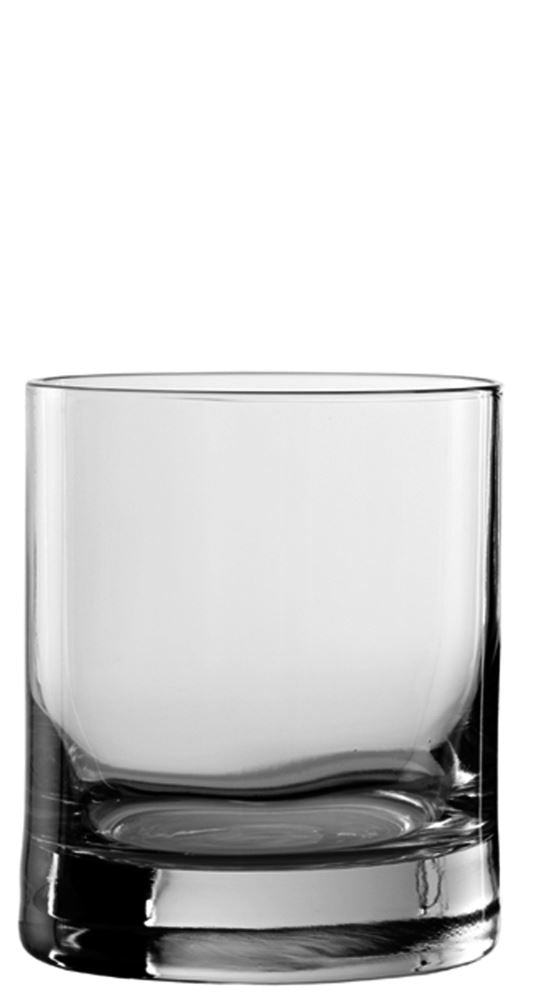 Set of 6 Stolzle New York Bar 420ml crystal tumblers, showcasing elegant design and exceptional clarity for any beverage.
