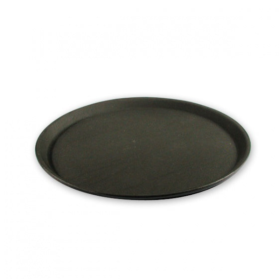 Trenton Black Non-Slip Serving Tray, 35cm, durable, raised lip, perfect for secure drink and plate transport in hospitality settings.