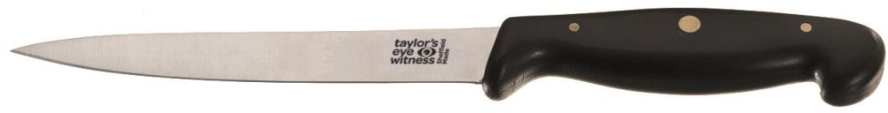 12cm Taylors Kitchen Knife with high carbon stainless steel blade, ideal for chopping, slicing, and precision cooking.