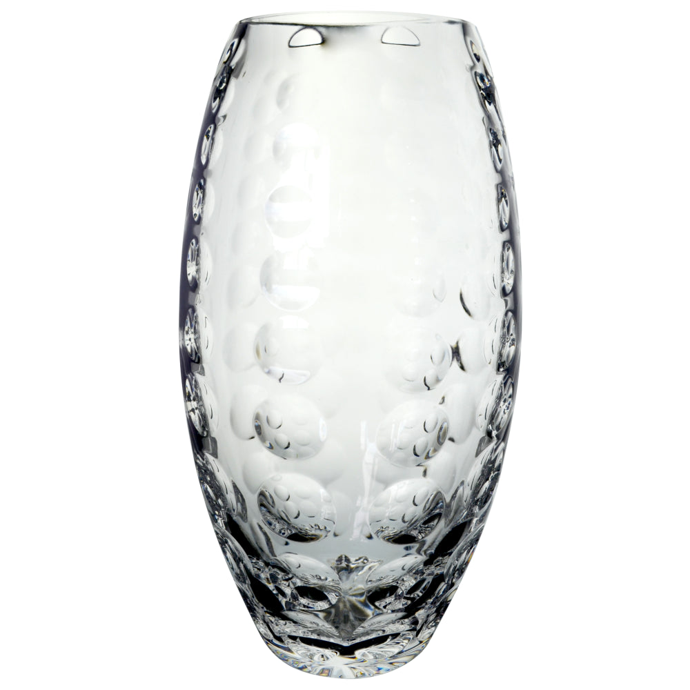 Elegant 25cm crystal drum vase by Solitaire Nemo, perfect for enhancing any decor with sophistication.