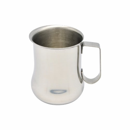 Stainless steel Rockingham Milk Frothing Jug 750ml for creating silky microfoam, ideal for lattes and cappuccinos.