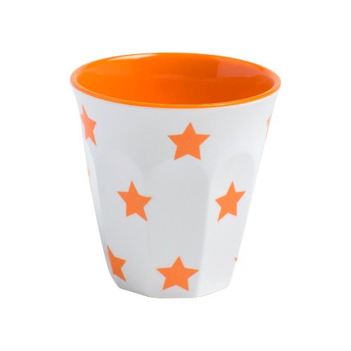 Vibrant orange melamine tumblers (300ml) set of 6, durable for indoor/outdoor use, scratch-resistant and dishwasher-safe.