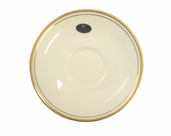 Elegant Aynsley Corona Gold Tea Saucer Athens in fine bone china, featuring gold accents and a 15cm diameter for tea enjoyment.