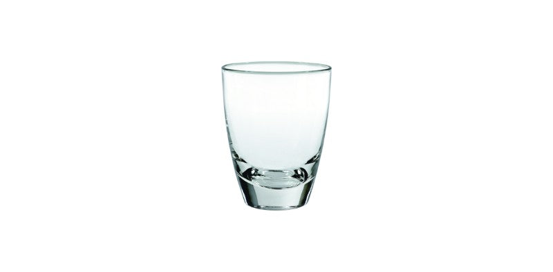Set of three 290ml Borgonovo Alpi tumblers, crafted in Italy from clear glass for stylish, everyday use.