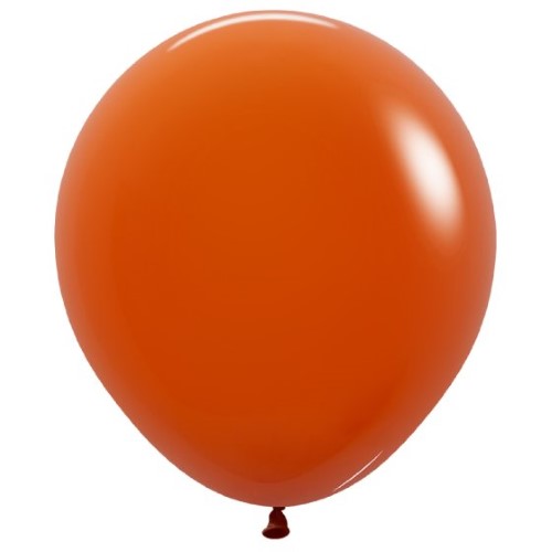 Pack of 6 vibrant sunset orange latex balloons, perfect for festive celebrations and easy to inflate with air or helium.