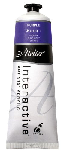 Atelier Acrylic Paint in 80ml, vibrant purple, perfect for artists seeking versatility with controlled and fast drying options.