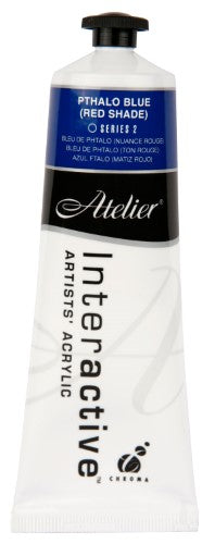 Acrylic paint in Pthalo Blue (Red Shade), ideal for versatile techniques, smooth blending, and layering; made in Australia.