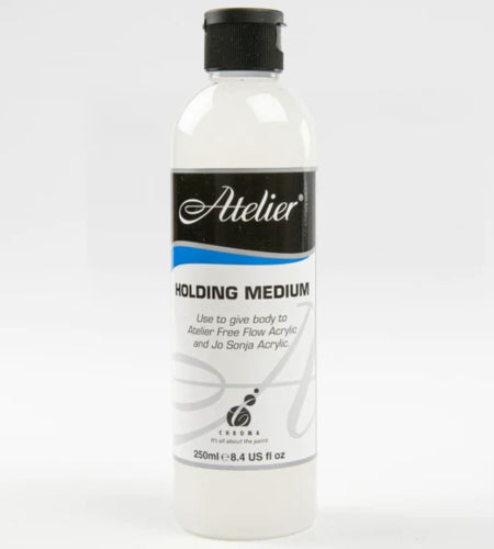 ATELIER HOLDING MEDIUM 250ml in a bottle, enhancing control and texture for acrylic painting and mixed media projects.
