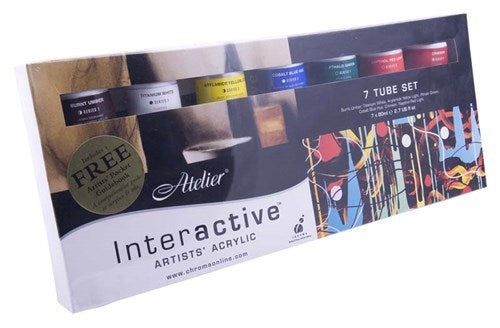Acrylic paint tube set featuring 7 vibrant 80ml tubes, ideal for controlled drying and seamless blending for artists.