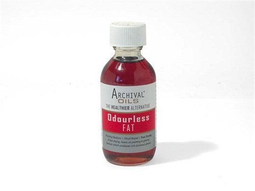 Archival Oil Odourless Fat Medium 100ml, a flexible, fast-drying medium for vibrant, durable oil paintings without odor.