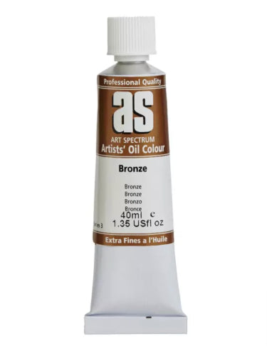 Artist Oil Paint - S3 Bronze in 40ml tube, featuring vibrant pigments for rich metallic finishes and exceptional blending.