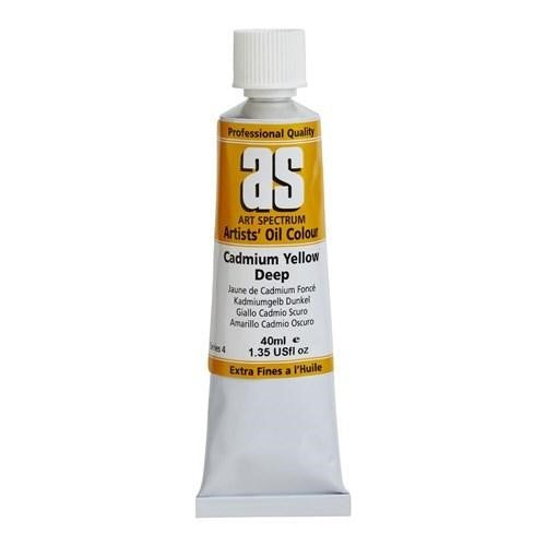 Vibrant 40ml Cad Yellow Deep oil paint in a tube, perfect for creating bold and lasting artwork with smooth consistency.