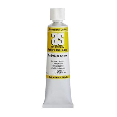 Vibrant 40ml tube of S4 Cad Yellow oil paint, crafted for smooth blending and lightfast brilliance in artwork.