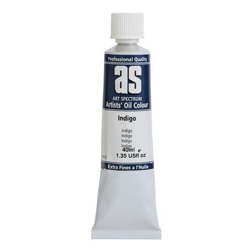 Artist Oil Paint tube in indigo blue, 40ml, featuring vibrant, lightfast pigments for durable, striking artwork.