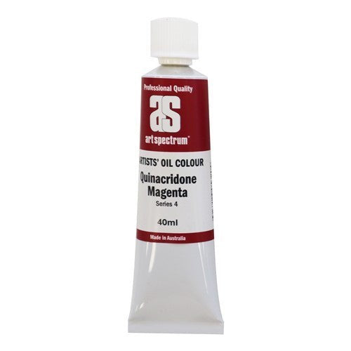 Art Spectrum 40ML S4 Quinacridone Magenta oil paint, vibrant, buttery consistency, rich pigments for lasting, bold artwork.