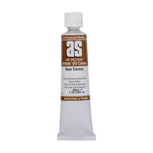 Artist Oil Paint tube in Raw Sienna, 40ml, ideal for rich, warm shades and long-lasting, vibrant artwork.