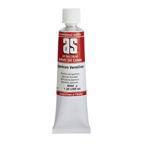 Vibrant 40ml Vermillion oil paint for artists, featuring rich pigments and excellent blending for durable artworks.