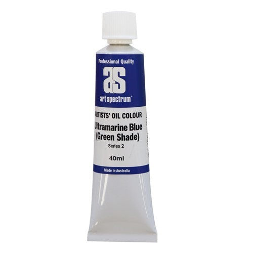 Art Spectrum 40ML S2 Ultra Blue (Green Shade) oil paint, rich pigments for vibrant artworks, lightfast and durable.
