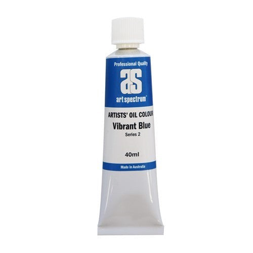 Art Spectrum 40ML S2 Vibrant Blue oil paint tube, showcasing rich pigments for bold, lightfast artwork creation.