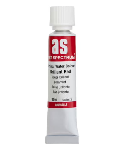 Art Spectrum Watercolour Paint in S3 Brilliant Red, 10ml tube, featuring vibrant, lightfast pigments for dynamic artistry.
