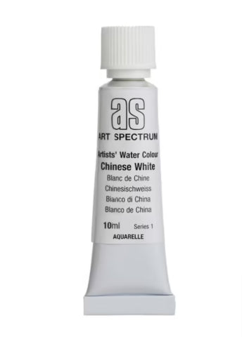 Art Spectrum 10ml Chinese White watercolour paint tube with lightfast pigments for vibrant and durable artwork.