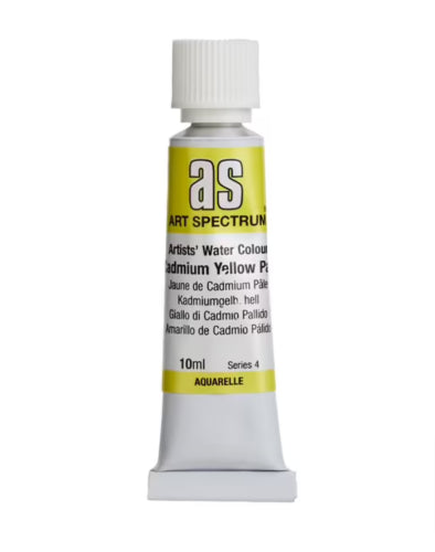 10ml tube of Art Spectrum Cadmium Yellow Pale watercolour paint, featuring lightfast pigments for vibrant, long-lasting artwork.