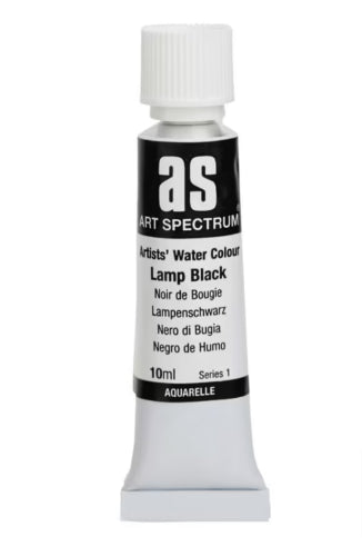 Tube of Art Spectrum watercolour paint in S1 Lamp Black, featuring lightfast pigments for vibrant, long-lasting artworks.