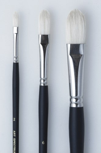Artist Brush - AS 1100 Hog Bristle Filbert 10, featuring durable hog bristles and a unique shape for versatile painting.