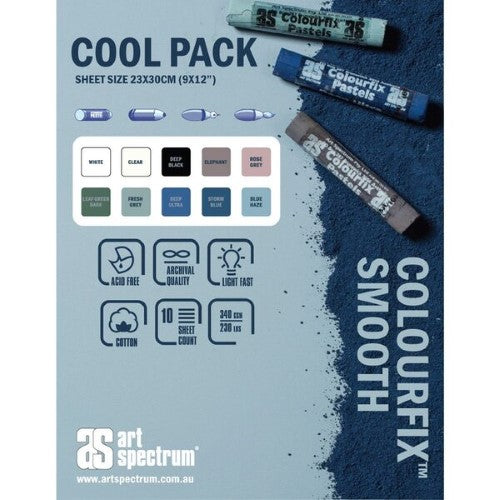 Craft Paper Pad - As Colourfix Smooth Pad 12sht 24x30 Cool