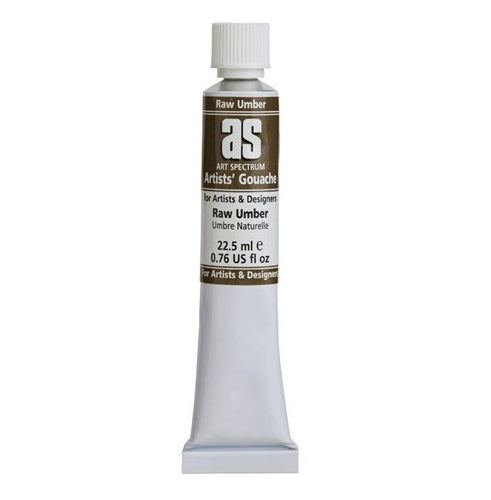 Art Spectrum 22.5ml Raw Umber gouache paint tube showcasing high pigmentation and smooth finish for versatile artistry.