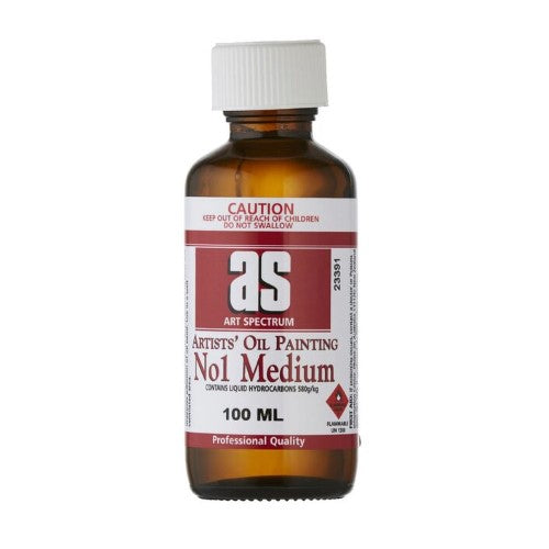 Artist Medium - As Medium No 1 (100ml) for thinning oil paints, enhancing fluidity, and quick-drying for effective artwork results.