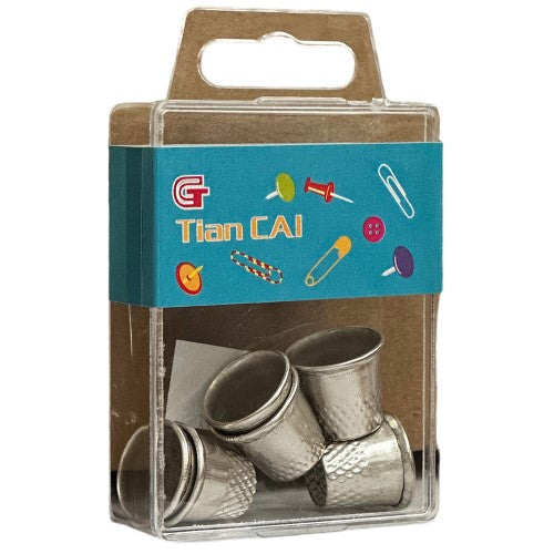A set of 6 durable sewing thimbles, providing protection and comfort for various sewing projects and finger sizes.