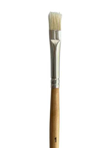 Premium DAS 1701 Flat Bristle #1 brush for precise paint application on watercolors and acrylics, featuring durable bristles.