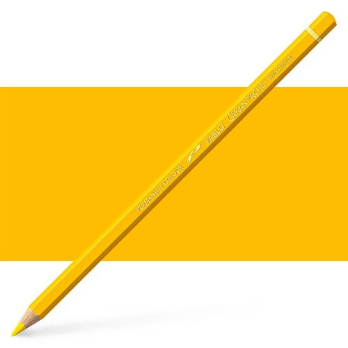 Caran d'Ache Pablo Yellow artist pencils in set of 3, featuring vibrant colors, smooth leads, and eco-friendly Swiss craftsmanship.
