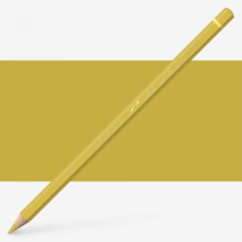 Caran d'Ache Pablo Golden Ochre pencils showcase vibrant color, ideal for blending and realistic drawings on various surfaces.