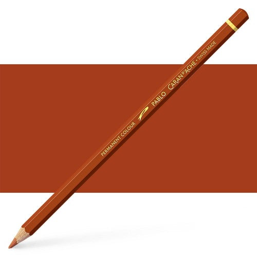 Caran d'Ache Pablo Russet artist pencils in three vibrant colors, ideal for mixing, layering, and realistic drawing.
