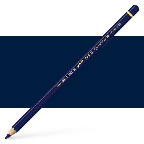 Caran d'Ache Pablo Indigo Blue artist pencils featuring permanent, highly pigmented leads for vibrant, lasting artwork.