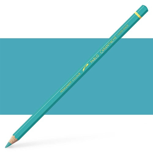 Caran d'Ache Pablo Turquoise Blue pencils, premium 3.8 mm leads for vibrant, lightfast artwork; ideal for artists and designers.