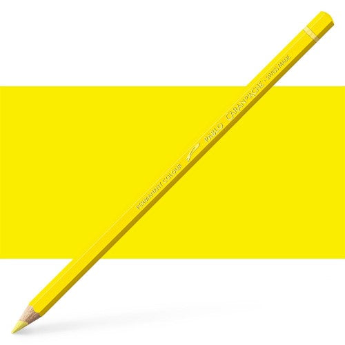 Caran d'Ache Pablo Lemon Yellow artist pencils (3 pack) for vibrant, detailed art, featuring superior covering power and eco-friendly design.
