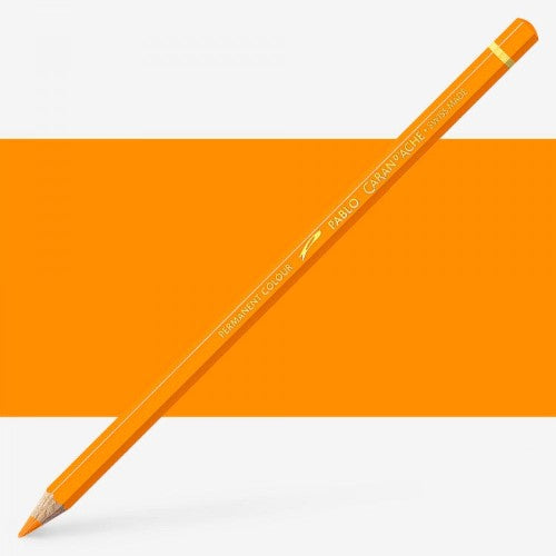 Premium Caran d'Ache Pablo Fast Orange artist pencils with vibrant hues and smooth, precise leads for detailed artwork.