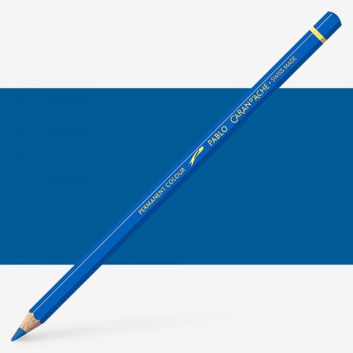 Caran d'Ache Pablo Gentian Blue (3) pencils featuring rich colors, eco-friendly design, and exceptional blending for artists.