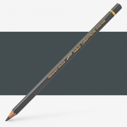Caran d'Ache Pablo Slate Grey artist pencils, featuring 3.8mm leads, ideal for precise sketching and vibrant color application.