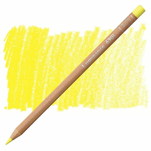 Pack of 3 Caran D’ache Luminance Lemon Yellow pencils with creamy, lightfast lead for vibrant, permanent artistry.