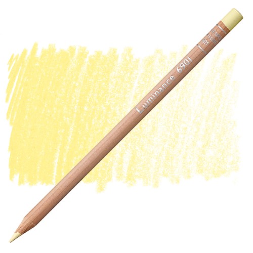 Caran D’ache Luminance Pencils in Naples Ochre, pack of 3; creamy, lightfast artist pencils in eco-friendly wood.