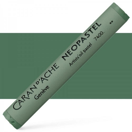Set of 3 Caran d'Ache Neopastel Olive Grey artist pastels, featuring velvety texture and high pigment concentration for versatile use.