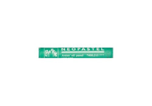 Set of 3 Caran d'Ache Neopastel Greyish Green oil pastels, showcasing soft texture for blending on various surfaces.