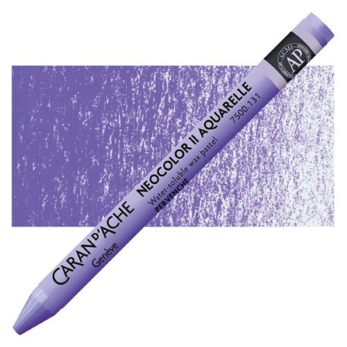 Caran d'Ache Neocolor II Periwinkle Blue crayons in a pack of 10, ideal for vibrant mixed techniques in art.