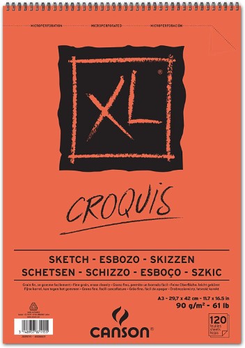 Premium A3 sketch pad with 90 GSM ivory acid-free paper, ideal for various mediums and eco-friendly artists.